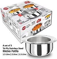 Hawkins Kitchen Gift Pack 2023 (23SGP) 3 Pieces Set of 1.5 Litre, 2 Litre and 2.5 Litre Triply Stainless Steel Patila, Tope, Bhagona, Tapeli, Saucepans Hawkins Kitchen Gift Pack 2023 (23SGP) 3 Pieces Set of 1.5 Litre, 2 Litre and 2.5 Litre Triply Stainless Steel Patila, Tope, Bhagona, Tapeli, Saucepans