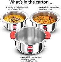 Hawkins Kitchen Gift Pack 2023 (23SGP) 3 Pieces Set of 1.5 Litre, 2 Litre and 2.5 Litre Triply Stainless Steel Patila, Tope, Bhagona, Tapeli, Saucepans Hawkins Kitchen Gift Pack 2023 (23SGP) 3 Pieces Set of 1.5 Litre, 2 Litre and 2.5 Litre Triply Stainless Steel Patila, Tope, Bhagona, Tapeli, Saucepans