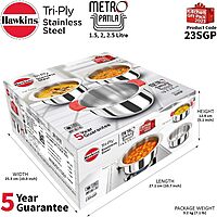 Hawkins Kitchen Gift Pack 2023 (23SGP) 3 Pieces Set of 1.5 Litre, 2 Litre and 2.5 Litre Triply Stainless Steel Patila, Tope, Bhagona, Tapeli, Saucepans Hawkins Kitchen Gift Pack 2023 (23SGP) 3 Pieces Set of 1.5 Litre, 2 Litre and 2.5 Litre Triply Stainless Steel Patila, Tope, Bhagona, Tapeli, Saucepans